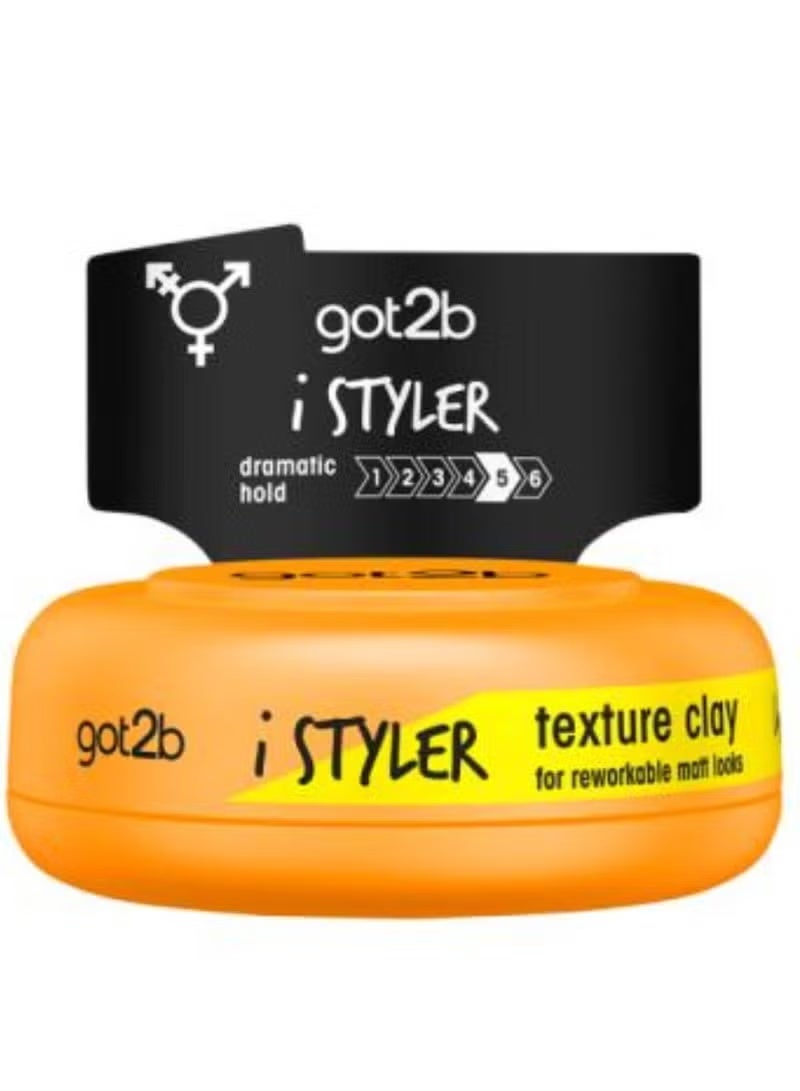 Got2b i-Styler Hair Texture Clay for Reworkable Matte Look 75 ml - Image 1